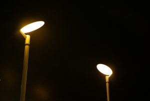 white light bulb turned on during nighttime